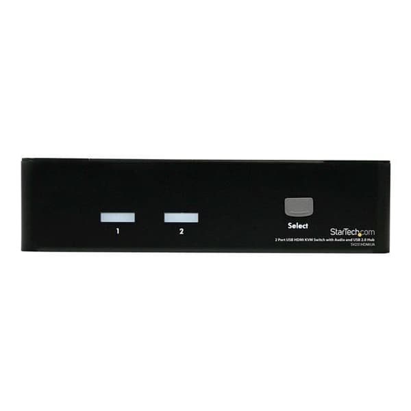 StarTech.com 2-ports USB HDMI KVM-switch med lyd og USB 2.0-hub (SV231HDMIUA)