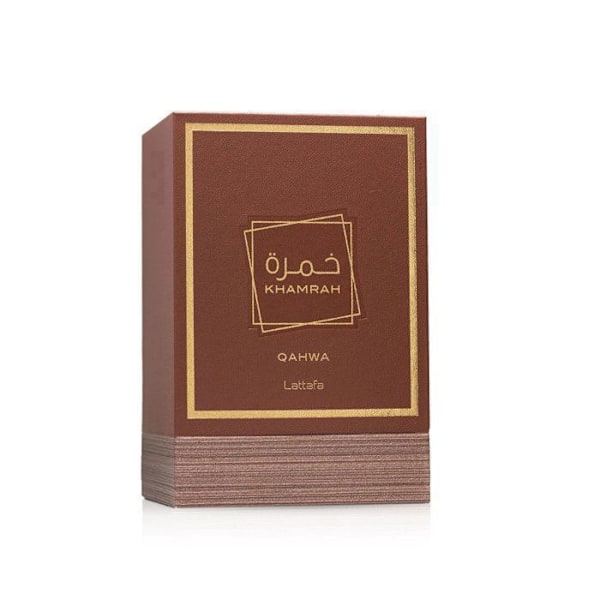 Eau De Parfum - Lattafa - Khamrah Qahwa - 100 ml - Unisex - Orientalsk Ambré Gourmand Brun, Guld
