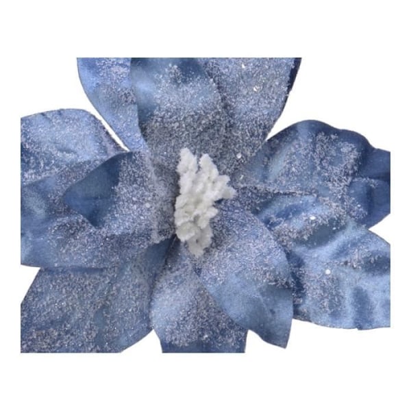 Påskeblomst i blå iseffekt polyester ø34x6cm 2 assorterede modeller