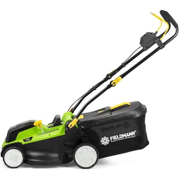 Gräsklippare utan sladd - FIELDMANN - 20V - Klippbredd 37 cm - Max höjd 75 mm - Batteri och laddare ingår inte Grön och svart