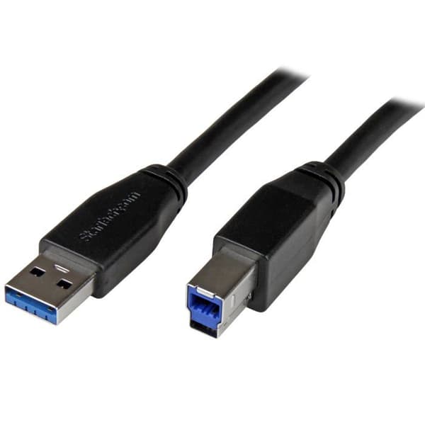STARTECH aktivt USB 3.0-kabel - USB-A til USB-B - 5m - Afskærmning - Nikkelbelagt stik