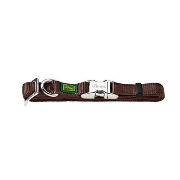 Hundehalsbånd - HUNTER - Vario Basic Alu-Strong - Nylon - Aluminiumspænde - Brun Brun