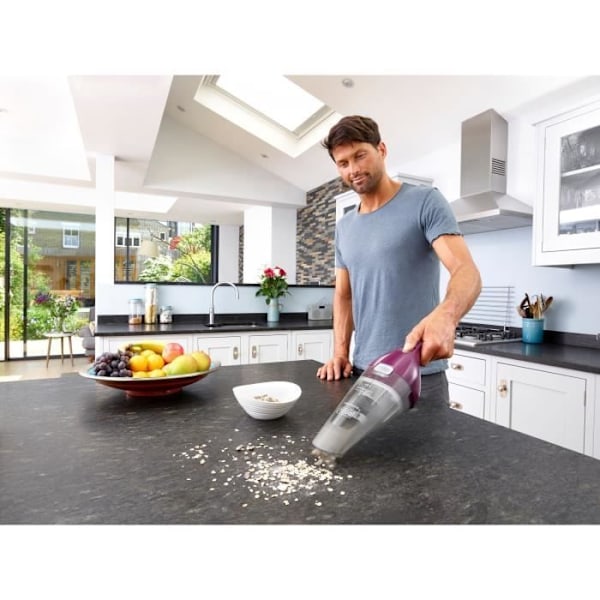 Håndholdt trådløs støvsuger - BLACK & DECKER - NVC115W-QW - 8 AW - 3,6 V 1,5 Ah - Bordeaux Bordeaux