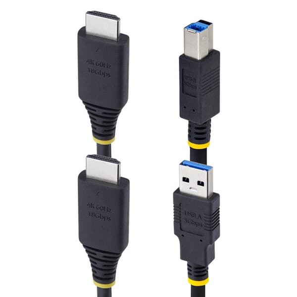 KVM HDMI-kabel - STARTECH.COM - 1,8m - 4K 60Hz - USB 5Gbps - Sort