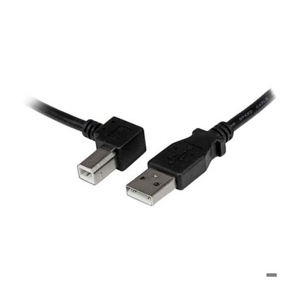 USB 2.0 Type A - USB Type B Kaapeli vasemmalle kulmikas M/M - 3m - Musta - STARTECH