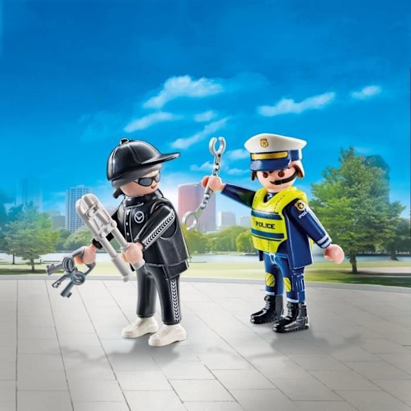 PLAYMOBIL 71804 Poliisi ja rosvo tarvikkeineen, Duo Pack, Poliisit, Action Heroes, 8 osaa, Alkaen 4 vuotta Flerfärgad