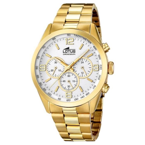 Klocka - Lotus - L18153/1 - Guldpläterad - Grå urtavla - Analog chronograph Guld, grått