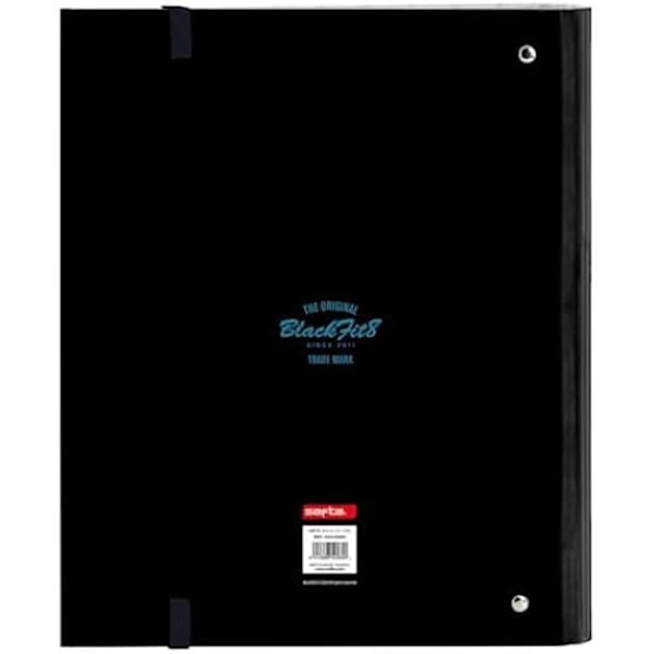 Ordner - SAFTA - BLACKFIT8 CALIFORNIA - 4 ringe på 35 cm - 100 sider A4 - Modstandsdygtig og holdbar Sort/blå