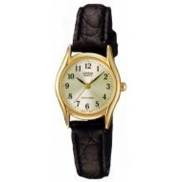 Damur - Casio - LTP1094Q-7B2 - Läder - Kvarts - Analogisk Vit, brun