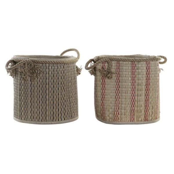 multifunktionskurv 30 x 30 x 36 cm jute boho (2 enheder)