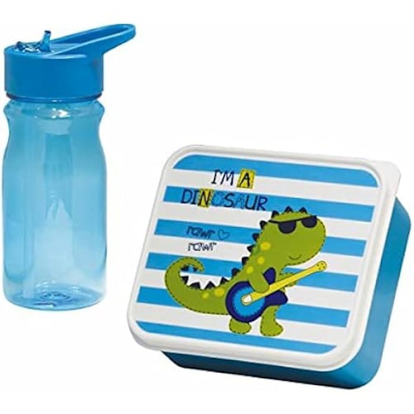 Lunchlåda och flaska - MONDEX - Dinosaurie - Flerfärgad - 20,5 x 18 x 7,5 cm - Barn Flerfärgad