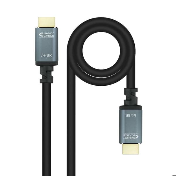 NANOCABLE 10.15.8001 - HDMI 2.1 IRIS 8K -kaapeli, 1,0 m, musta