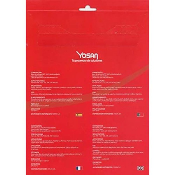 Yosan A4 laminointipäälliset 50 paneelia