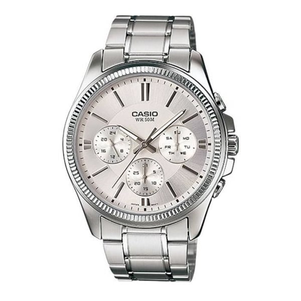 Kvartsklocka herr - Casio - MTP-1375D-7AVDF - Rostfritt stål - 41 mm - Silver Pengar
