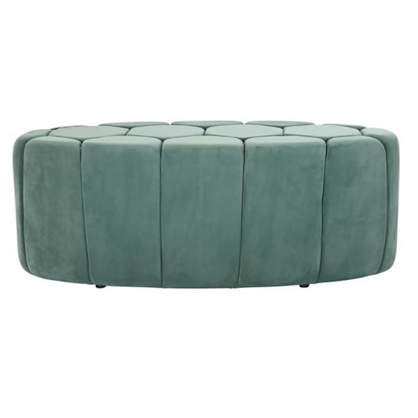 grøn polyester bænk, mdf træ (122 x 51 x 46,5 cm)