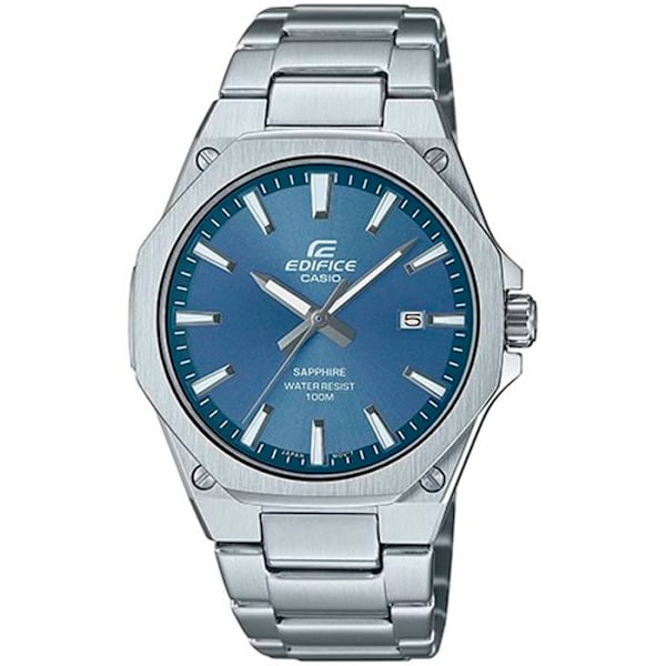 Herreur CASIO EFR-S108D-2AVUEF - Rustfrit stål urrem - Vandtæt 10 Atm - Blå urskive Pengar