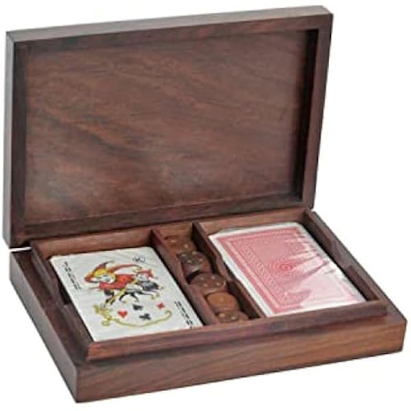 Kortspel - DKD Home Decor - Rosewood - Set om 3 - 18 x 12 x 4 cm - Flerfärgad Flerfärgad