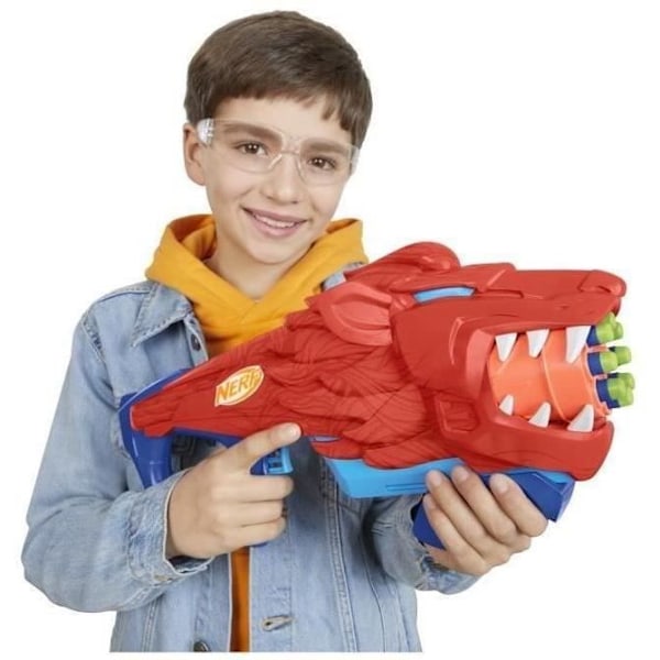 Nerf Junior Wild Lionfury, dartblaster, 16 Nerf Elite dart, fra 6 år og opefter Flerfärgad