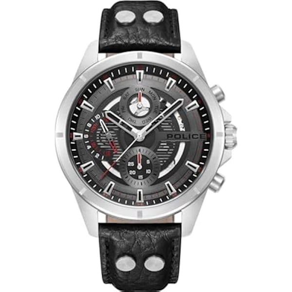 Herrenuhr POLICE Analog Quarz mit Lederarmband PEWJF0004601