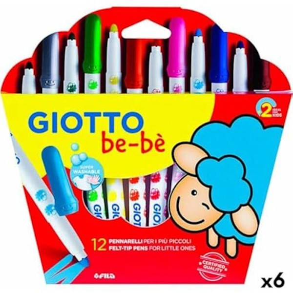 Markerit - GIOTTO - BE-BÉ - Monivärinen - 6 kappaleen pakkaus - Mitat 13x11,87x13,13 cm mångfärgad