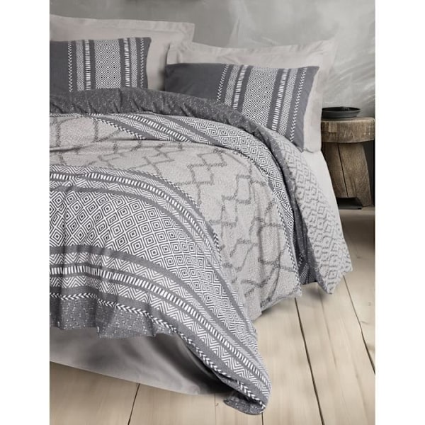 Sengetøj - 1 dynebetræk 220 x 240 cm + 2 pudebetræk 60 x 60 cm - 100% forstærket bomuld - Vison Mink