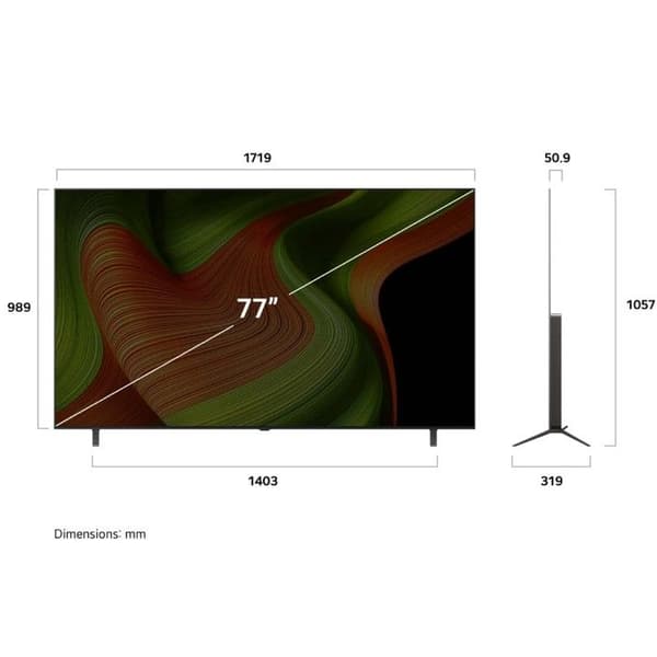TV LG OLED AI B5 (2025) 77" UHD 4K Musta