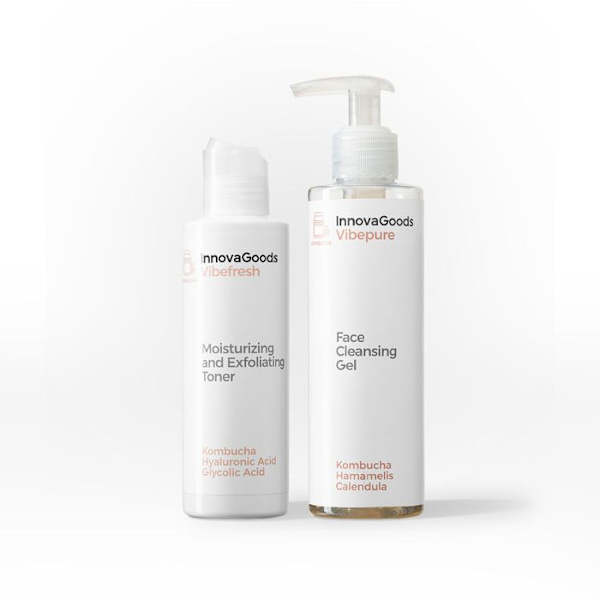 Pack Duo Ansigtsrengøring Kombucha InnovaGoods SÆT TIL KROPPEHYGIENE - SÆT TIL ANSIGTSHYGIENE Rosa