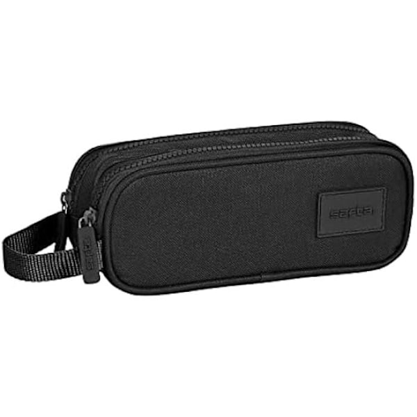 Tas - SAFTA - Dobbelt - Sort - 21 x 6 x 8 cm - Lynlås Svart