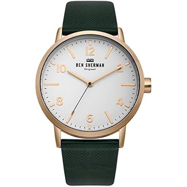 BEN SHERMAN WB070NBR Herrklocka - Läder - Brun - Kvarts - Mineralglas