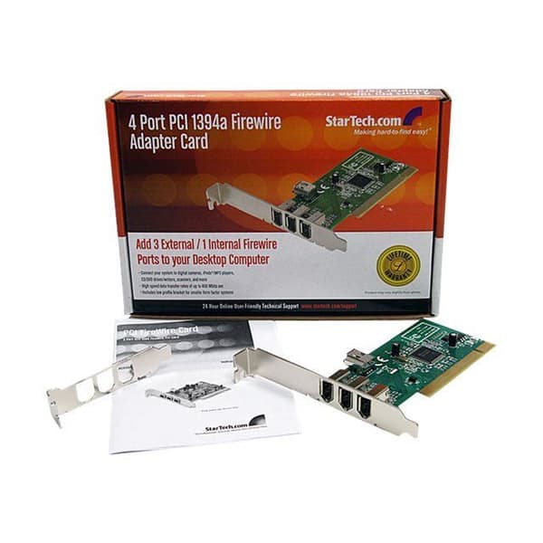 STARTECH PCI til 4 porte FireWire400 6 ben adapterkort - 1x intern Firewire 400 - 3x ekstern FireWire 400
