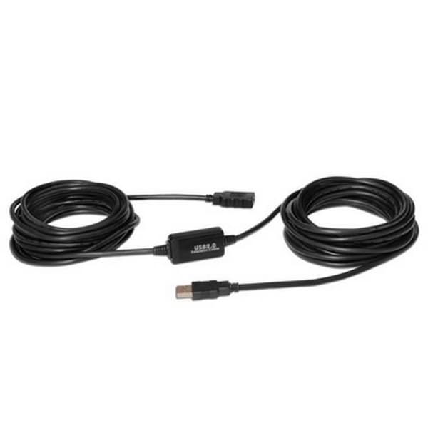 Nanokabel 10.01.0212, 10 m, USB A, USB A, 2.0, han-hun, sort