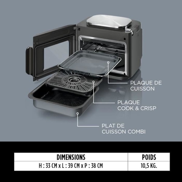 Multikokare NINJA - Combi SFP700EU - Kapacitet 12,5L - 12 matlagningsprogram - 1780W Rostfritt stål