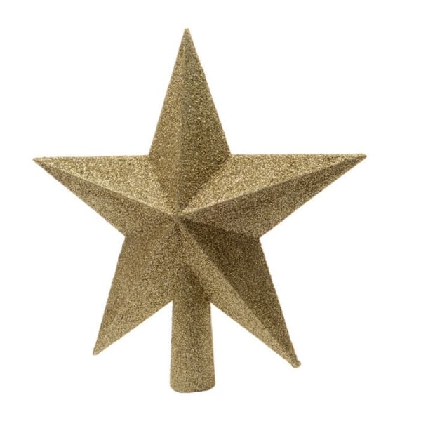 Koristetähti - GOLD STAR - 19 cm - Kimaltava - Keltainen - Joulu Guld