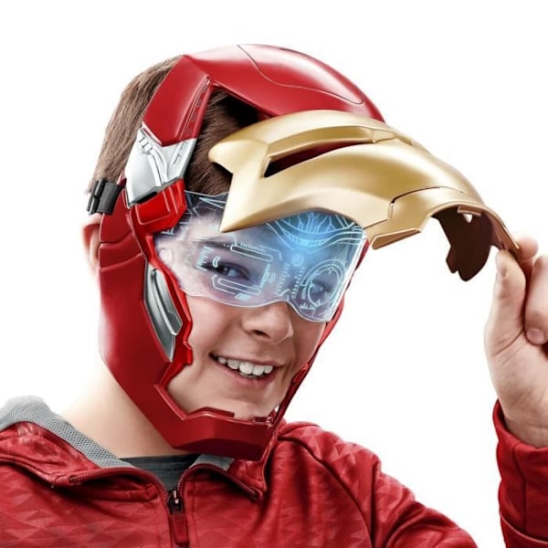 Elektronisk Iron Man-maske med bevægeligt visir, med lyseffekter, For børn at klæde sig ud som deres yndlingshelt, Fra 5 Flerfärgad