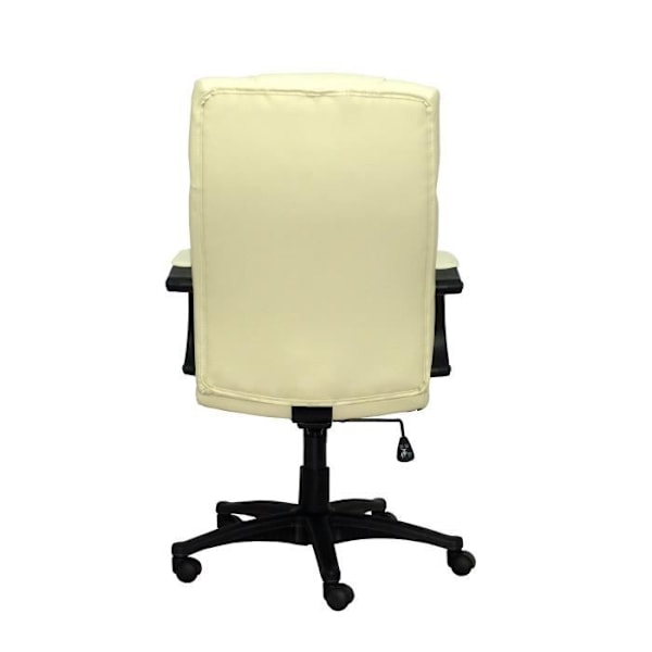 PIQUERAS Y CRESPO Model 97DB - Ergonomisk lederstol med vippemekanisme og højdejusterbar Grädde