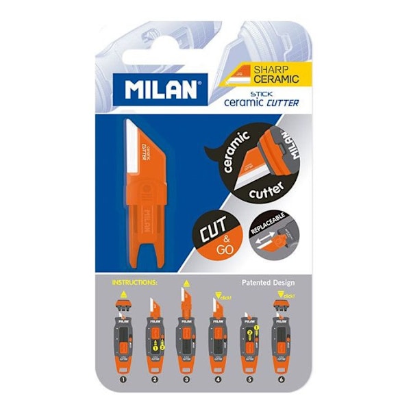 Opladningsblad - GENERISK - Cutter Stick Milan - Keramisk blad - Beskyttelse inkluderet - Alsidig skæring