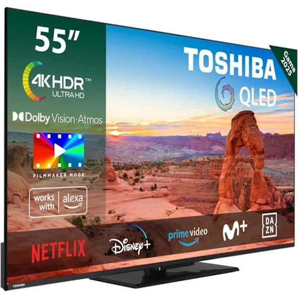 TV QLED - Toshiba - 55QV3463DG - 4K UHD - Smart TV - Sort Sort