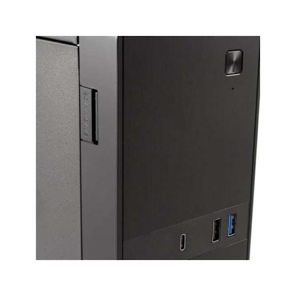 CoolBox T310 - Micro ATX Slim PC taske med BASIC500-GRS kilde. USB-C, USB 3.0 og front SD-kortlæser, understøttelse af