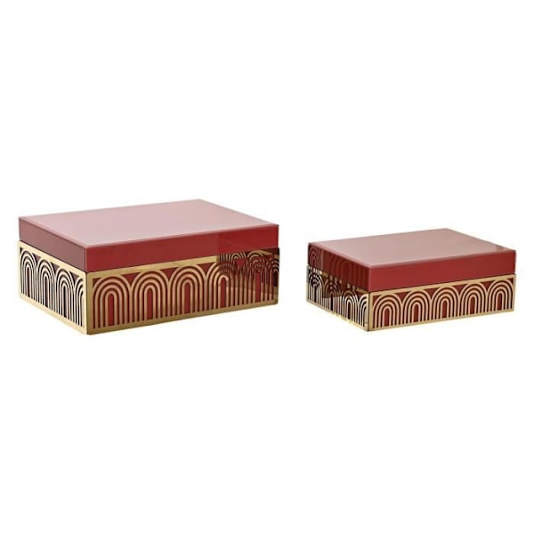 korurasia metalli lasi punainen kulta mdf puu 25 x 18 x 10 cm (2 kpl)