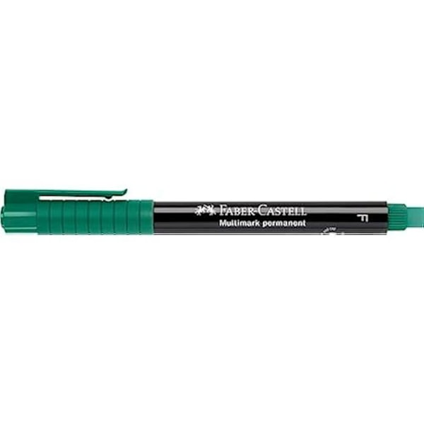 Pyyhimätön tussi - FABER-CASTELL - Multimark - Vihreä väri - Hieno kärki - 1 kpl Grön, Svart