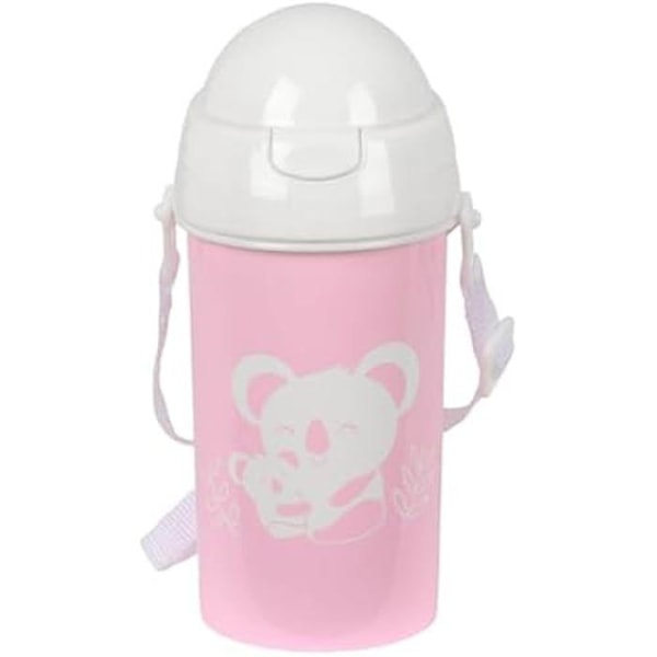 Vattenflaska - SAFTA - Koala - 500 ml - Automatisk öppning - Utan BPA - Axelrem Rosa