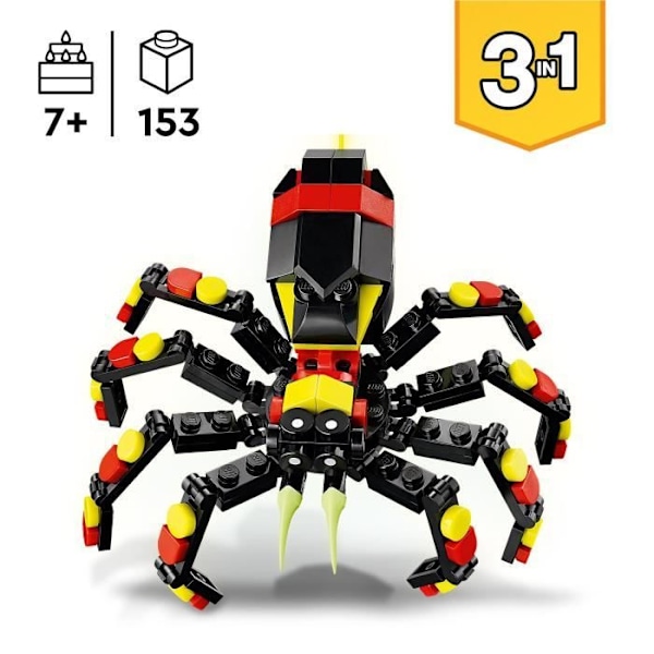 LEGO Creator 31159 3-i-1 Wild Animals: The Surprising Spider - Leksak från 7 år Flerfärgad