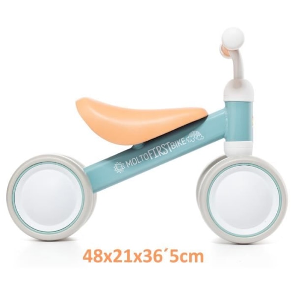 My 1st Bike Blue Carrier - M MOLTO - Cykel uden pedaler til baby - 4 hjul Blå