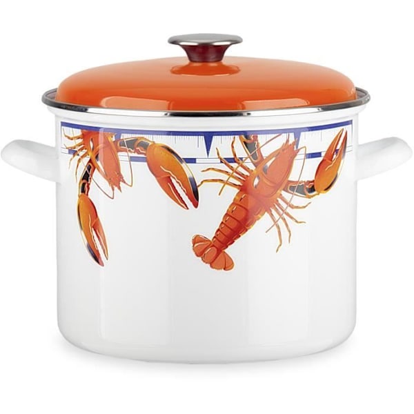 Kokkialusta - BAUMALU - Kaikilla liesillä mukaan lukien induktio - Emali 26 x 20 cm - HOMARD koriste Vit, Orange