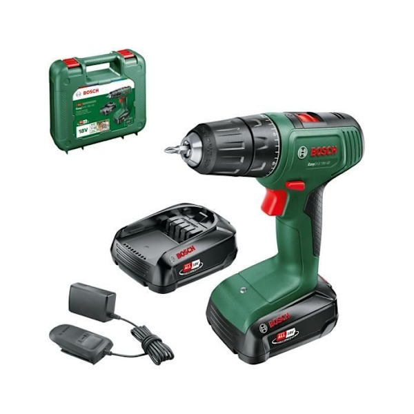 Perceuse Visseuse EasyDrill 18V-40 (2x 1,5Ah) + AL18V-20 i bærecase Grøn