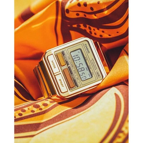 Casio Ur - Dame - A120WEG-9AEF - Guld rustfrit stål - Vandtæt 3 Atm - Kvarts - Digital gyllene