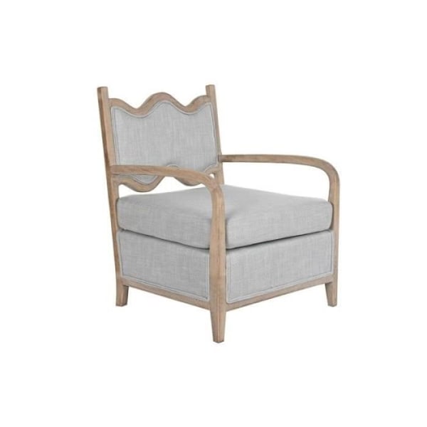 Lænestol DKD Home Decor Gran Polyester Lysebrun Lysegrå (66 x 70 x 88 cm)