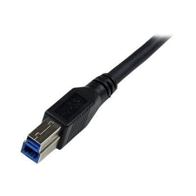 USB 3.0 SuperSpeed A til B kabel retvinklet M/M - 1 m - Sort - STARTECH