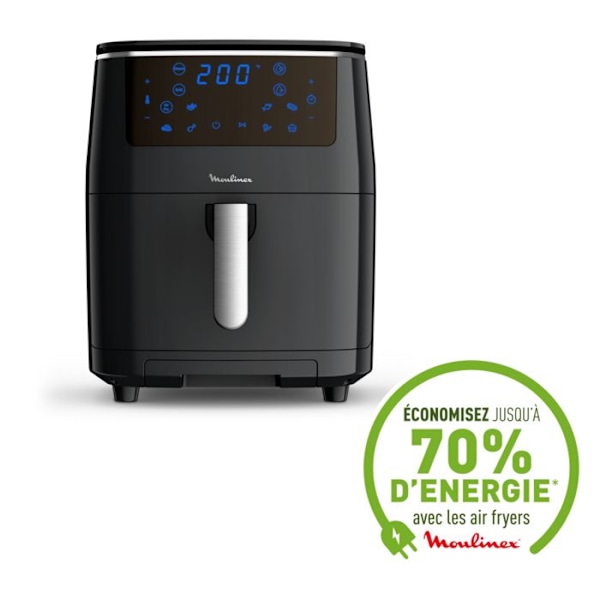 Fryer Moulinex 3-in-1 öljytön rasvakeitin Easy Fry Grill & Steam AL201810 Svart