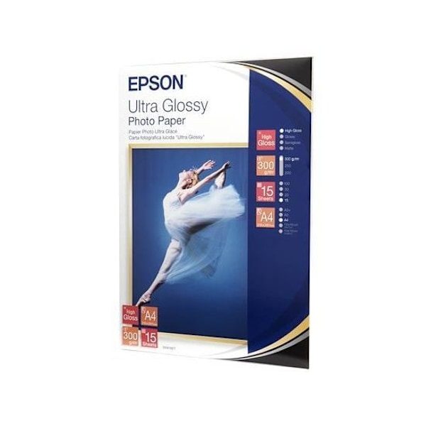 Ultraglittet fotopapir - EPSON - C13S041927 - 300g - 15 ark - A4-format